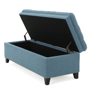 English Elm Christopher Knight Home® - Juliana Versatile Blue Storage Ottoman: Stylish Seating, Hidden Storage & Timeless Design For Any Room 57741.00BLU