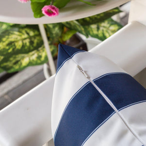 English Elm Horizon Stripe Pillow 14"X20" - Coastal-Inspired, Weather-Resistant Comfort For Indoors & Outdoors B357P367231