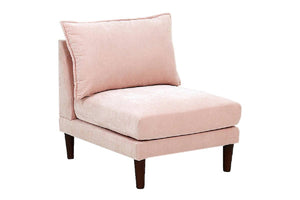 English Elm Beautiful Blush One Arm Chair Morgan Suede-Like Upholstery Plush Cushion Wood Legs Modern Luxury Seating 92 Pink 33 L x 27 W x 14 H B011P278578