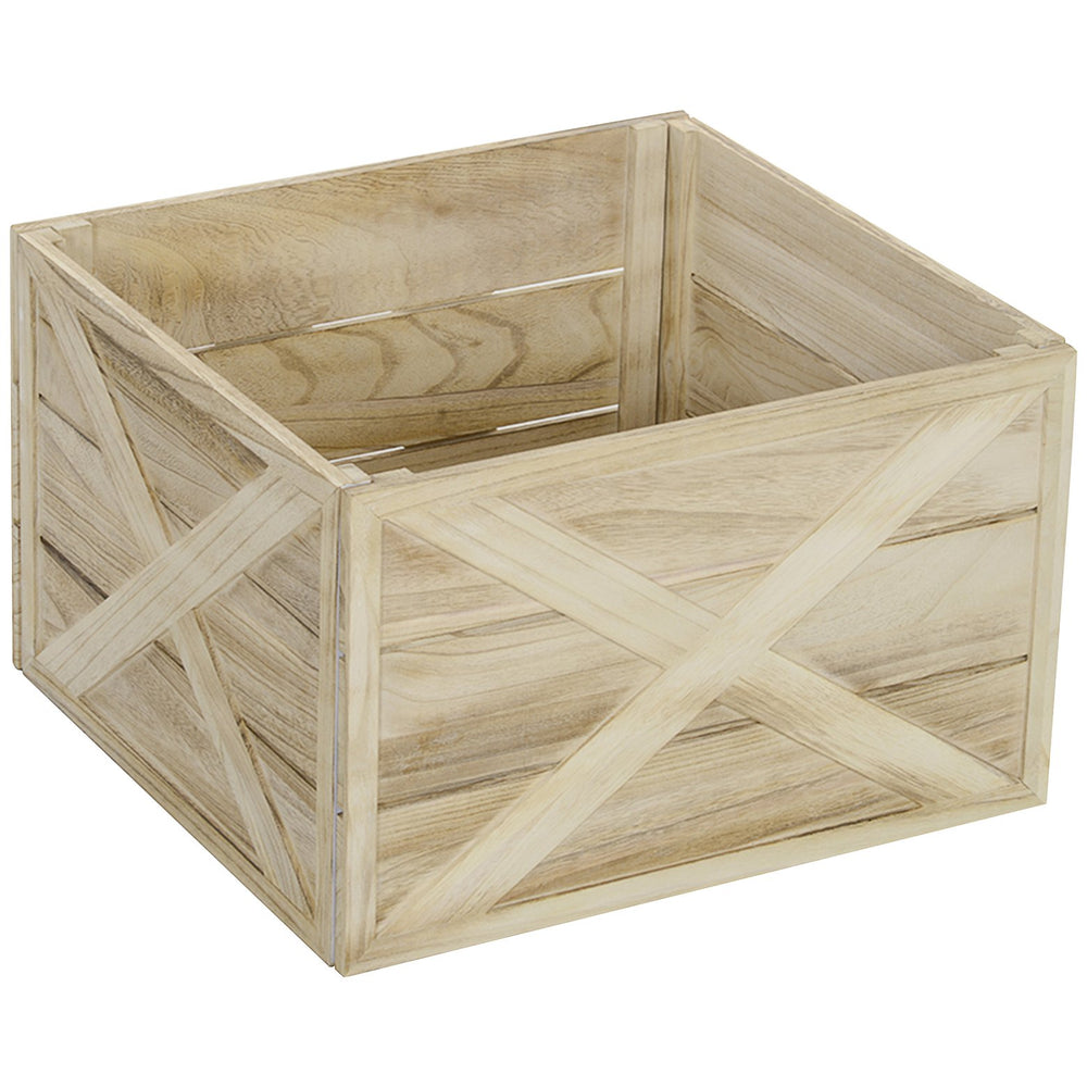 English Elm Homcom Wooden Christmas Tree Collar Box - Elegant 24" Rustic Base Cover For Holiday Décor & Protection W2225P229441