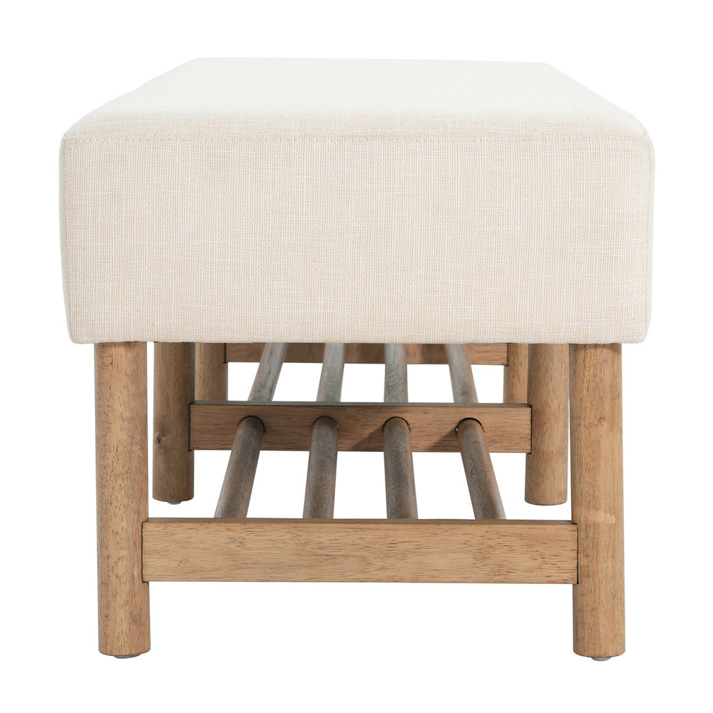 English Elm Christopher Knight Home® - Rectangular Linen Upholstered Ottoman Bench With Storage – Stylish Beige Seat For Living Spaces N757P296699I