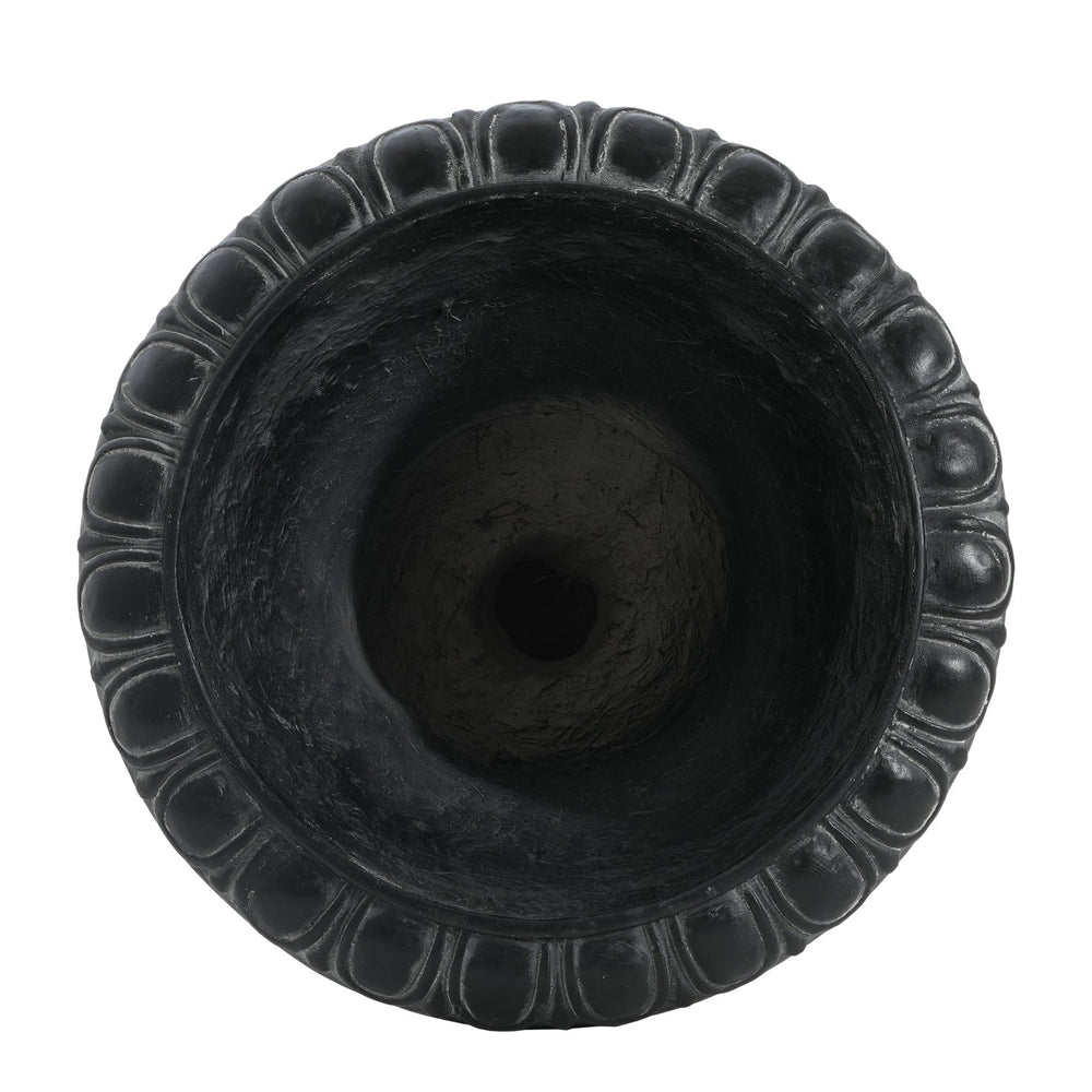 English Elm Christopher Knight Home® - MGO Hand-Painted Garden Urn 27" H in Antique White Finish with Drainage Hole for Healthy Plants Antique Black N772P301484B