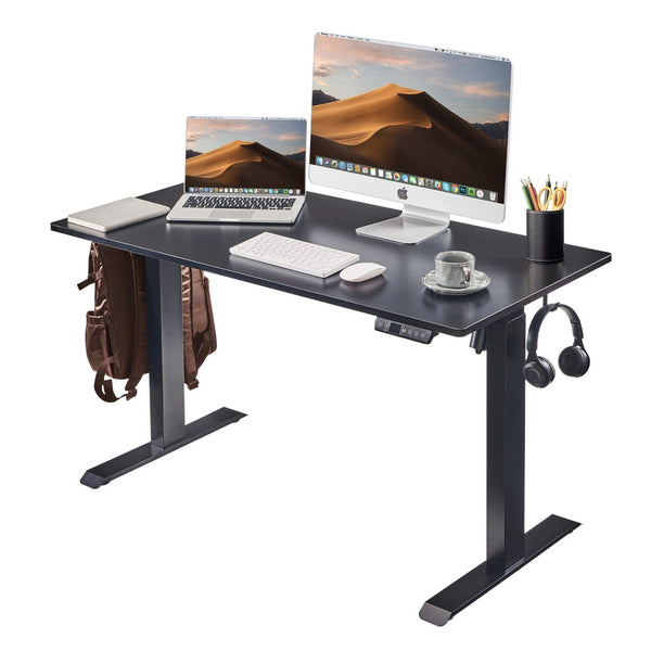 English Elm Electric Sit Stand Desk with Seamless One Piece Top and Industrial Steel Frame W1769P345624