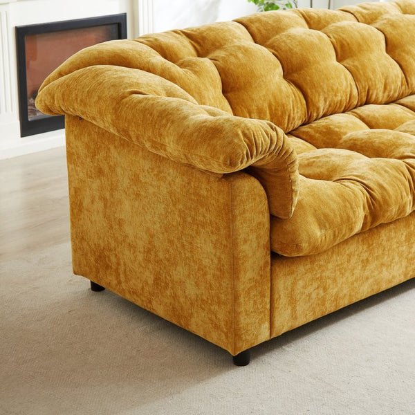 English Elm 94.8" Plush Chenille Cloud Sofa Deep Seat Comfort for Modern Living Rooms W1193S00174
