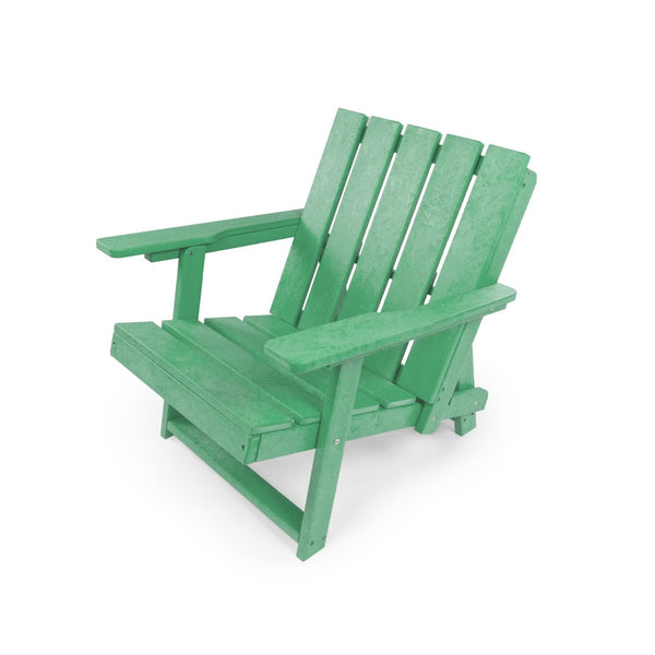 English Elm Shoreline Recycled Hdpe Folding Adirondack Chair Fully Assembled Modern Patio Seating Green B2745P409682