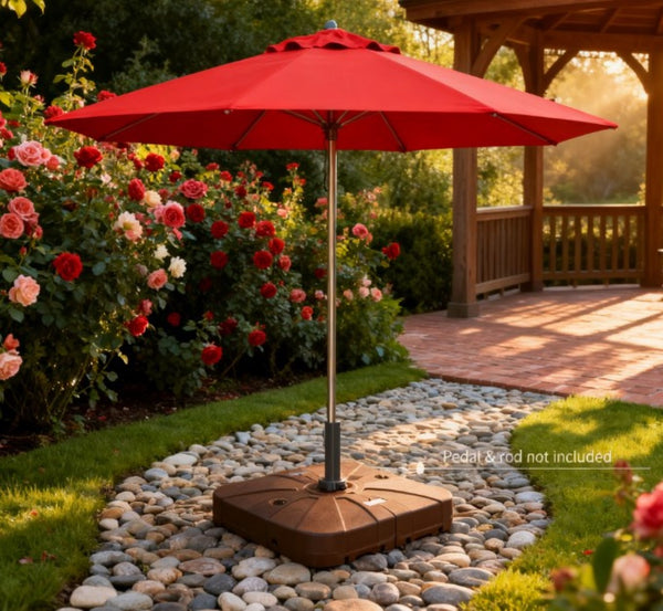 English Elm Heavy Duty Hdpe Steel Cantilever Umbrella Base with Wheels for Patio Stability T3971P426172