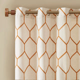 Madison Park Brooklyn Modern/Contemporary Metallic Geo Embroidered Curtain Panel MP40-4364 Spice