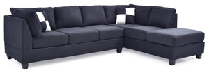 English Elm G635B-SC Black Microfiber Sectional Sofa Without Ottoman – Pocketed Coil & Foam Seating, Removable Backs for Easy Delivery and Reversible Chaise Configurations B078S00061