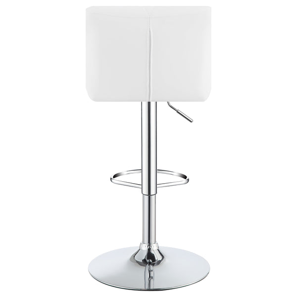 English Elm Kerwin Tufted White Upholstered Adjustable Bar Stool Set of 2 — Swivel, Chrome Pedestal, Height Lever B062P374131