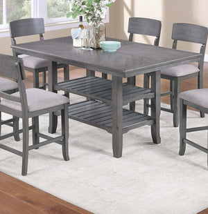 English Elm Contemporary 7-Piece Counter-Height Dining Set With Stylish Storage & 6 Comfortable High Chairs B011S01877