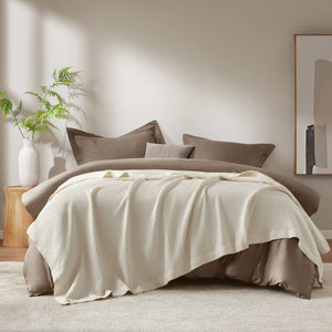 JLA Home Madison Park - Cotton Waffle Weave Blanket — Ultra-Soft 100% Breathable Cotton, OEKO-TEX Certified, Lightweight Year-Round Comfort 90 L x 108 W x 0.25H BR51N-3827