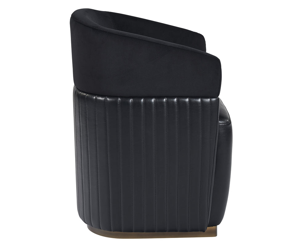 Sunpan Genval Modern Wheeled Lounge Chair with Brass Frame & Unique Tufted Design – Stylish Comfort!