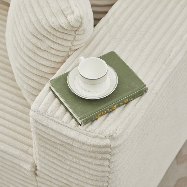 English Elm 106" Plush Corduroy Cloud Sectional Sofa with Right Chaise — Deep Seat, No Assembly, Modern Comfort W1143S00026 W1143S00026