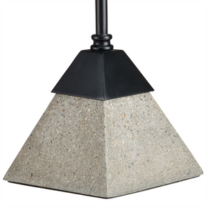 Parna Industrial Concrete Accent Table with Wrought Iron Base & Clear Glass Top - Modern Design!