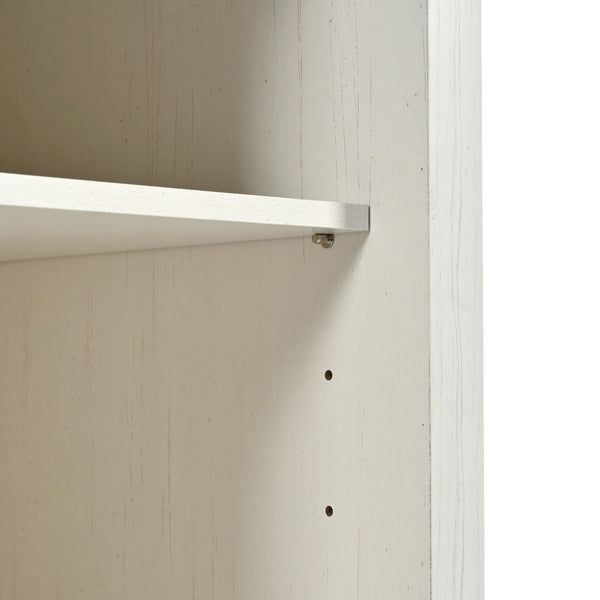 English Elm K&K 53.7" Farmhouse Kitchen Island with Drop Leaf, Sliding Barn Doors, Built-In Power & Wheels White N707P170347W