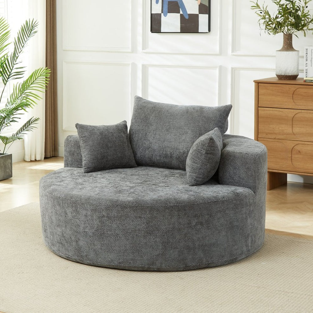 English Elm 55'l Chenille Sleeper Accent Chair Fluffy Cloud Design for Bedroom or Lounge W834P431181
