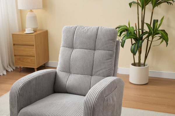 English Elm Modern Upholstered Rocking Chair With Solid Wood Legs, High Backrest, Side Pocket For Comfort & Style P2 W2725P276807-GIGA