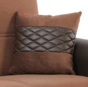 English Elm PrimeNest Ithara Collection Upholstered Convertible Sofabed with Storage, Click-Click Sleeper & Plush PU Padding Brown,Burnt Orange B030P286484