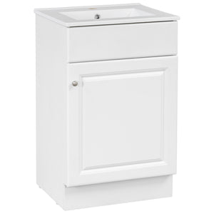 English Elm Christopher Knight Home® - 20" Bathroom Vanity with Ceramic Sink and Soft-Close Door, Gold Knob, Adjustable Shelf Storage White N759P237946K