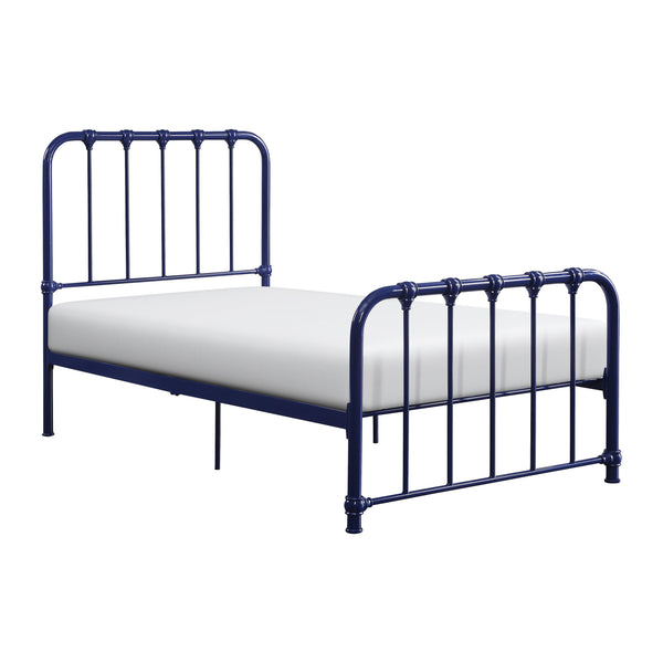 English Elm Metal Bed Bethany Queen Platform with Curved Headboard and Timeless Accent Joints for Stylish Rooms Blue 47.25 L x 41.75 W x 4 H B011P265592