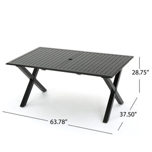 English Elm Christopher Knight Home® - Outdoor Expandable Cast Aluminum Rectangular Dining Table - Elegant, Weather-Resistant Design! N768P348384B