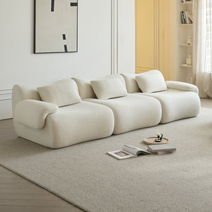 English Elm Modular Sectional Sofa - Space-Saving Modern Design, Cozy Sherpa Fabric, Perfect For Small Rooms W3622S00001