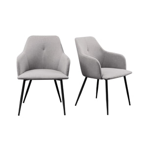 English Elm Walker Edison - Contemporary Upholstered Woven-Fabric Dining Chairs – Fog Grey