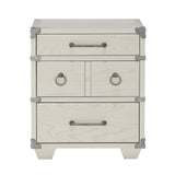 Modern Grey Nightstand with USB Charging Port, 3 Drawers & Sturdy Wooden Legs - 22.50 x 16.50 x 24.50