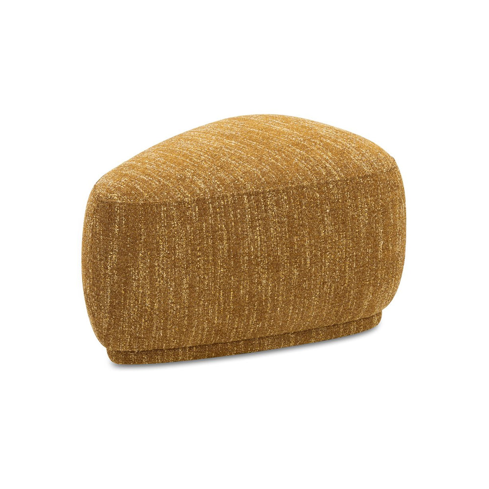 English Elm Jennifer Taylor Home - Pebble Rounded Triangle Cocktail Ottoman with 11-Layer Plywood Frame, Tweed Upholstery, Cozy Seating Yellow B2719P238435