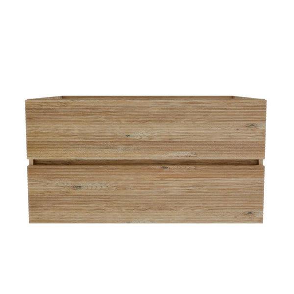 English Elm Grace Floating Oak Bathroom Vanity Wall Mounted with Soft Close Drawers Modern Style W1865P352873