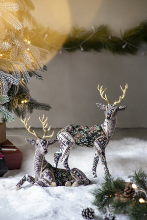 English Elm 13x6.3x16.5" Velvet Foam Standing Deer - Multi-Color Modern Timeless Accent, Lightweight Decor W2078P359168