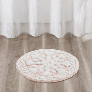 JLA Home Madison Park - Medallion Cotton Tufted Bath Rug with Plush Medallion Motif, Machine Washable, Soft Texture 25 L x 25 W x 0.5H MP72-4433