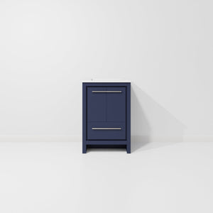 English Elm Navy Bath Vanity 24" W X 20" D With Cultured Marble Top – Elegant Storage Solution For Any Bathroom B2731P259249