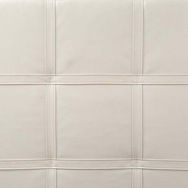 OSP Home Furnishings Detour Strap Ottoman Cream