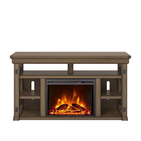 English Elm Fireplace Tv Stand with Electric Insert Wood Veneer Finish Fits Tvs up to 60 Inches B2733S00001