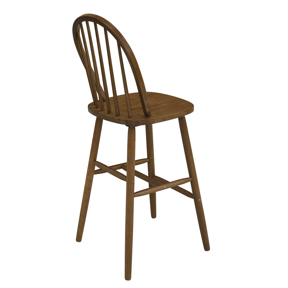 English Elm Christopher Knight Home® - Solid Wood Walnut Barstool Set of 2 — Modern Windsor-Back Rubber Wood Stools, Durable Comfort & Easy Assembly, 19.3W x 20.65D x 45.65H inches N772P286290W
