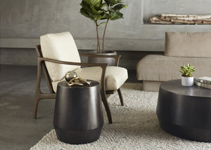 Sunpan Creed End Table - Hand-Hammered Drum Design with Captivating Finish for Stylish Living Spaces Gunmetal