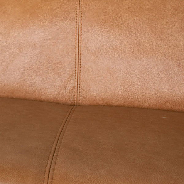 English Elm Phoenix Top Grain Leather Sofa Warm Cognac Three Seat Living Room Comfort B183P493696