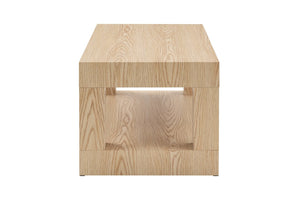 English Elm Modern Two Tier Rectangular Coffee Table with Open Shelf Mdf Living Room Storage W3875P389552