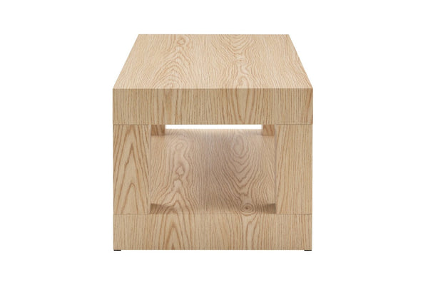 English Elm Modern Two Tier Rectangular Coffee Table with Open Shelf Mdf Living Room Storage W3875P389552