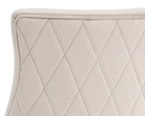 Sunpan Florence Dining Chair Set of 2 - Elegant Fabric, Rustic Bronze Frame, Diamond Stitched Back Design Piccolo Prosecco