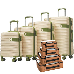 English Elm 4 Piece Abs Hard Shell Luggage Set with Spinner Wheels Tsa Lock and Packing Cubes N730P326613I