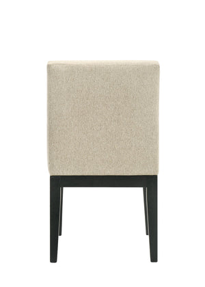 English Elm Froja Upholstered Beige Fabric Side Chair Set of 2 with Black Wood Frame, Foam-Padded Comfort B2726P250492