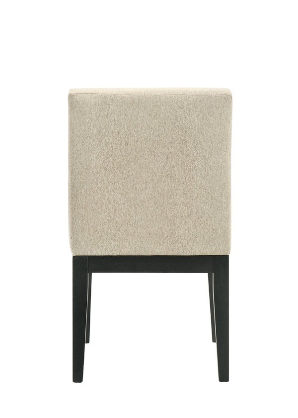 English Elm Froja Upholstered Beige Fabric Side Chair Set of 2 with Black Wood Frame, Foam-Padded Comfort B2726P250492