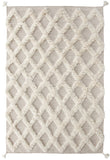 Sams International Chloe Joella Handmade Wool, Cotton Geometric, High-Low Shag Rug Beige 5' x 8'