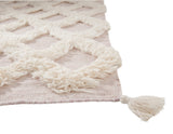 Sams International Chloe Joella Handmade Wool, Cotton Geometric, High-Low Shag Rug Blush 5' x 8'