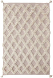 Sams International Chloe Joella Handmade Wool, Cotton Geometric, High-Low Shag Rug Blush 5' x 8'