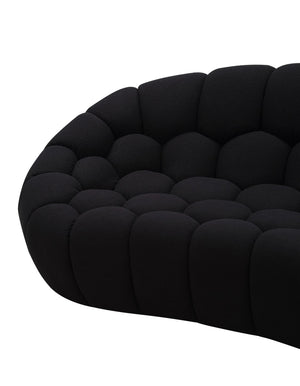 VIG Furniture Divani Casa Yolonda - Modern Curved Black Fabric Sofa Set VGEV-2126C-SET-BLK