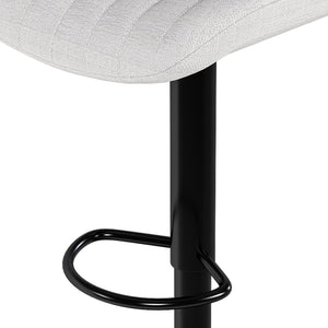 English Elm Swivel Modern Adjustable Bar Stools with 360° Rotation, Ergonomic Backrest, Soft Knit Seats Beige W2699P360246