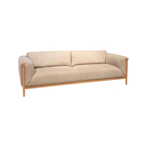 Olivia + Quinn Ben Leather Sofa - Sophisticated Nubuck Upholstery & Architectural Design For Modern Living Spaces Mcpherson Stone Leather,Foam,Wood 1501_Mpe1001